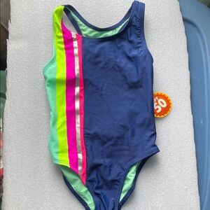George Kids Swim One Piece in Blue and Pink